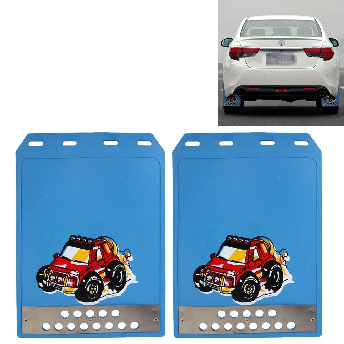 Premium Heavy Duty Molded Splash Front And Rear Mud Flaps Fender Guard Medium Size Random Pattern Delivery - Red