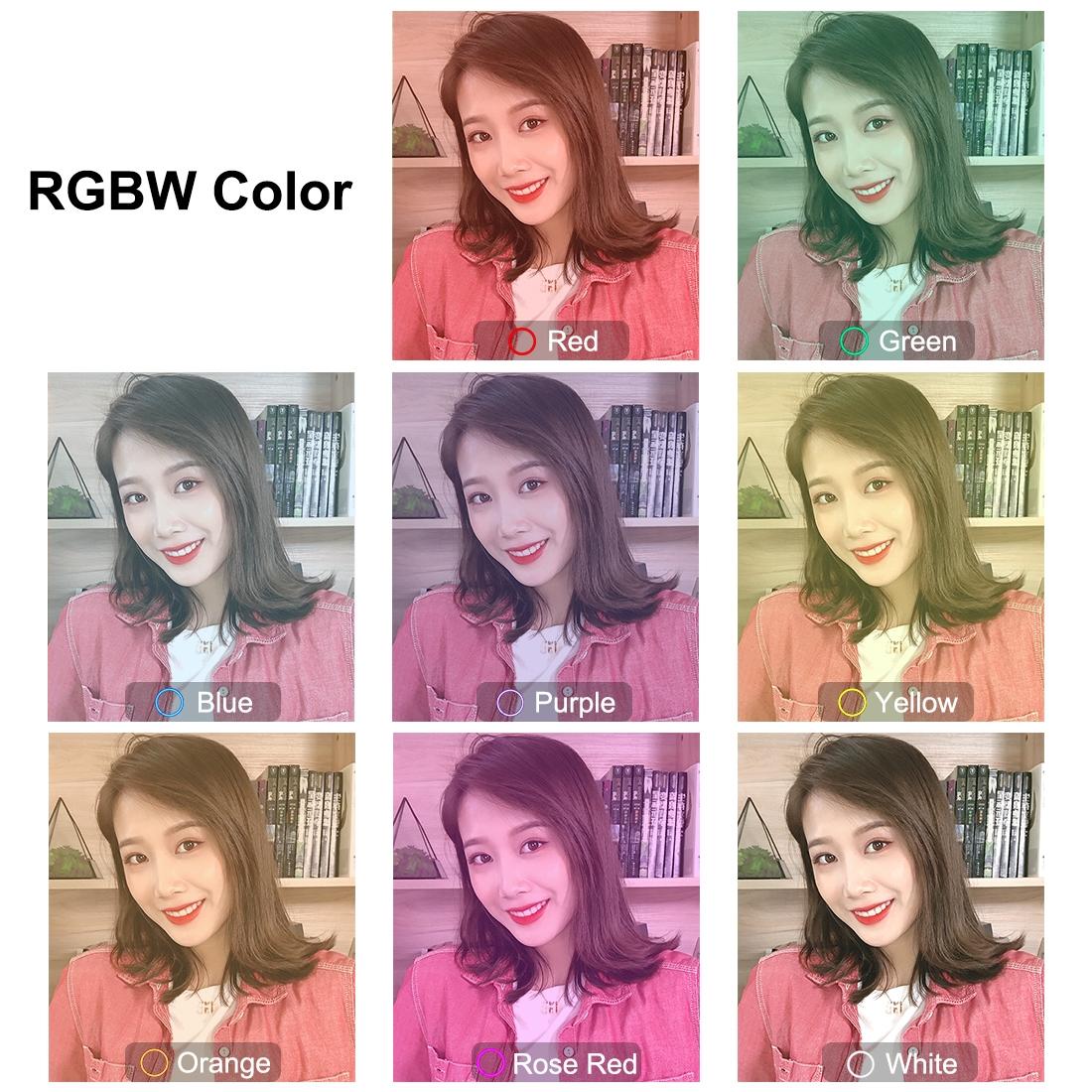 Vlogging Live Broadcast Smartphone Video Rig With 4.7 Inch Rgbw Ring Led Selfie Light Microphone And Pocket Tripod Mount Kit - Red