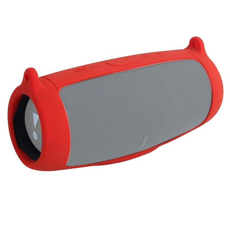 Portable Silicone Speaker Cover with Shoulder Strap & Carabiner for Jbl Charge 5 - Red