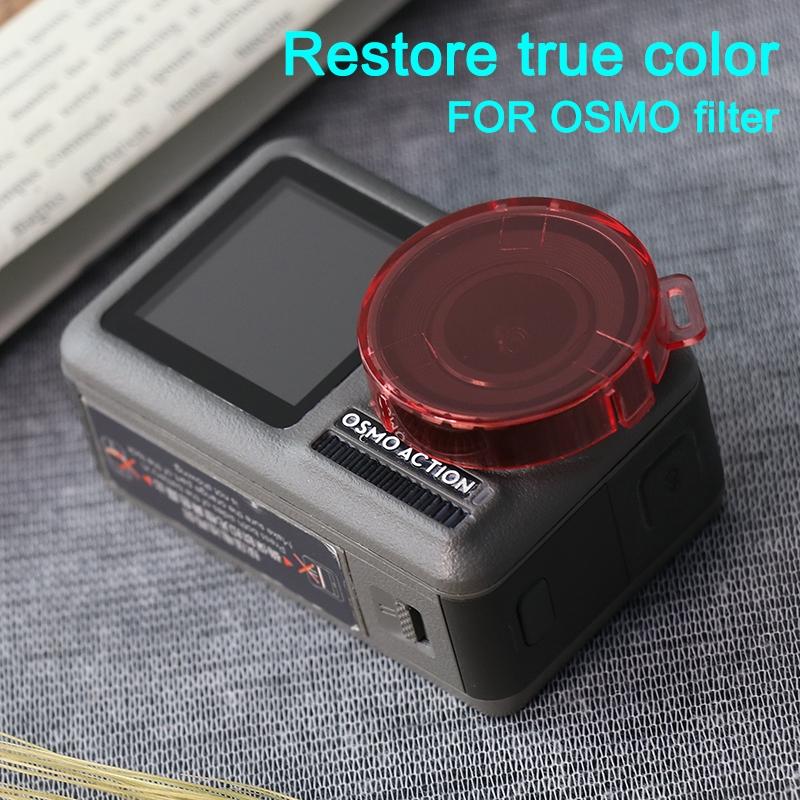 Round Lens Filter for Dji Action Camera - Red