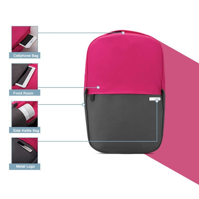 Xy Series Multi-functional Backpack for 13.3 Inch Laptop - Fashion Colour Matching - Rose Red