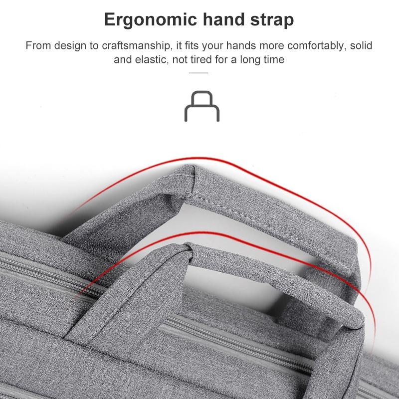 Portable 15 Inch Laptop Leather Handbag For Business Briefcase - Wine Red