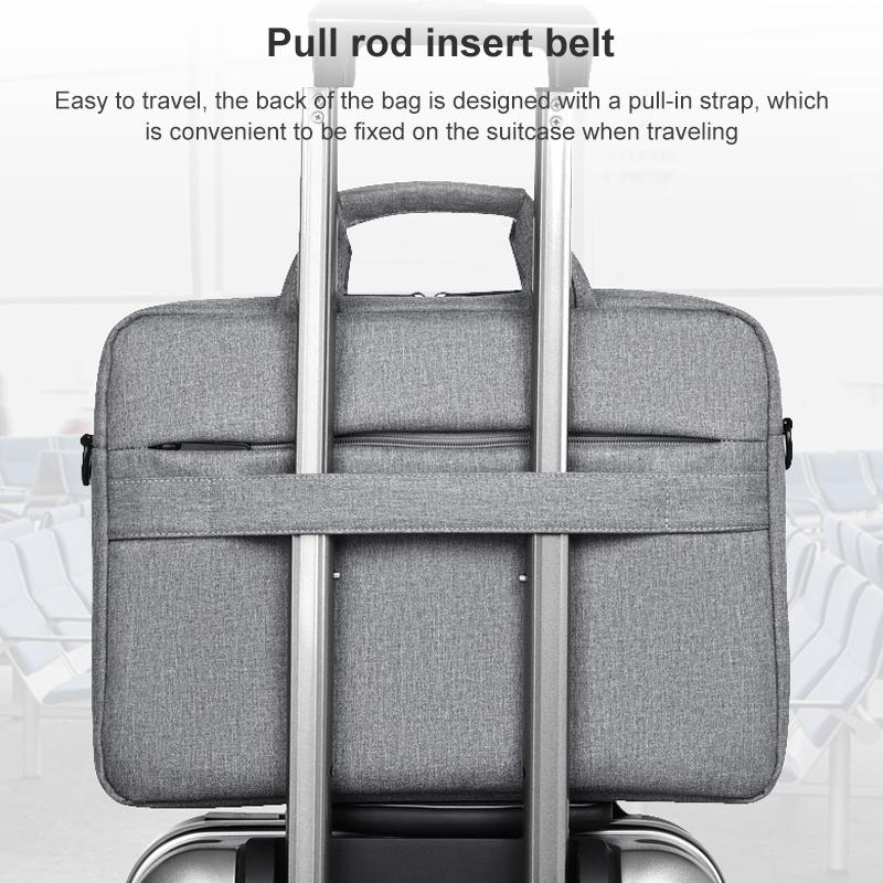 Portable 15 Inch Laptop Leather Handbag For Business Briefcase - Wine Red