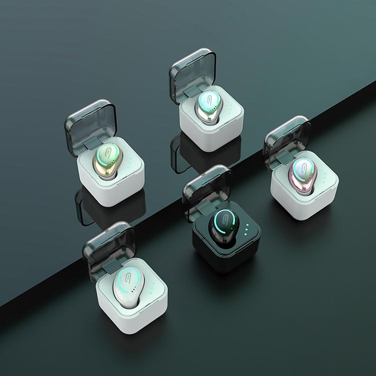 Mini Wireless Bluetooth Earphone with Charging Box - M-b8 - Silver