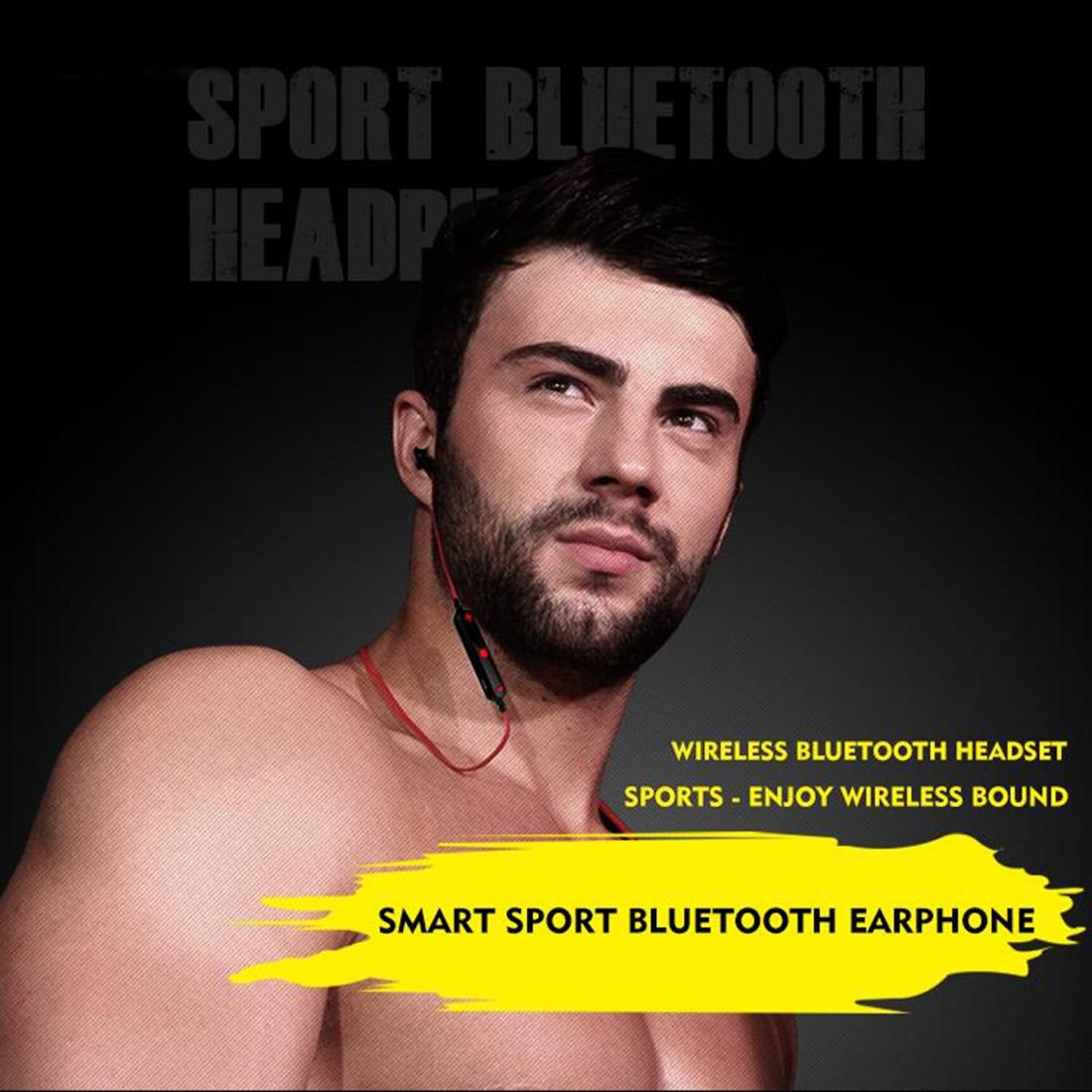 Wireless Sport Bluetooth Earphones with In-line Control - Black - Silver