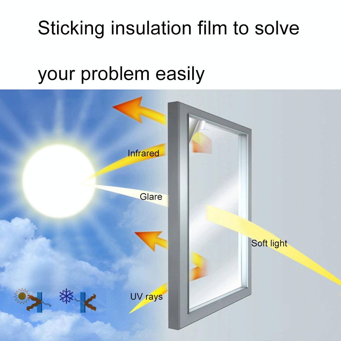 40cm x 1m Uv Reflective Privacy Window Film Sticker - Silver
