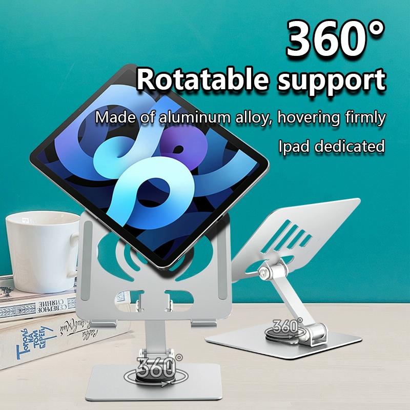 Foldable Rotating Laptop / Tablet Stand - Aluminum Alloy - Silver