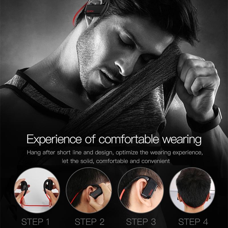 Wireless Sports Bluetooth Earphones - Binaural Hanging Type 5.0 - Silver