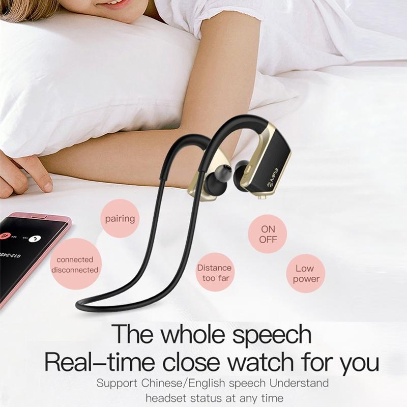 Wireless Sports Bluetooth Earphones - Binaural Hanging Type 5.0 - Silver