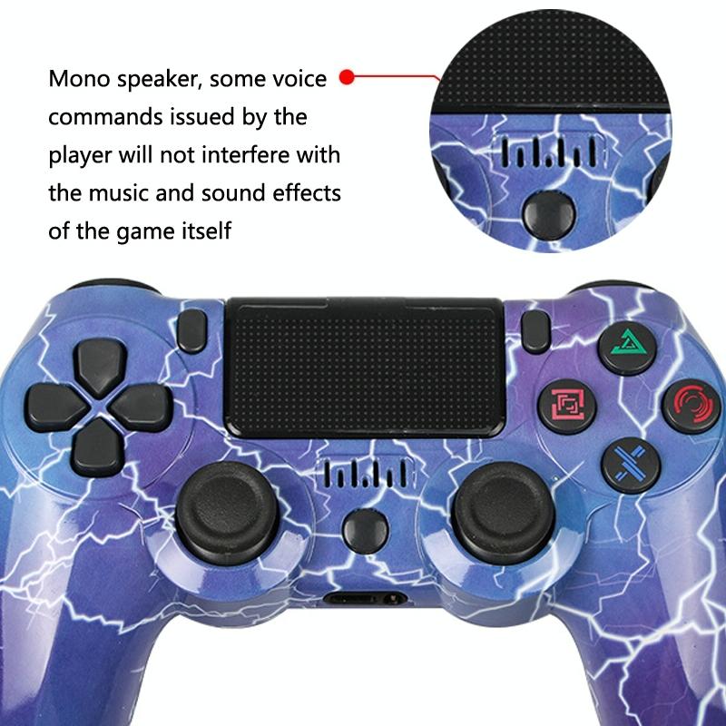 Wireless Bluetooth Game Controller for Ps4 with Dual Vibration and Light Strip - Fantastic Purple