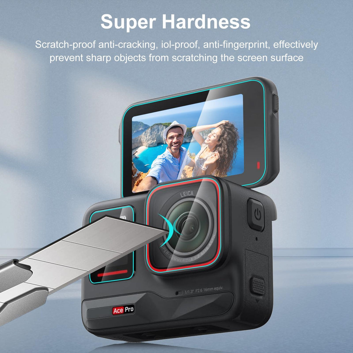 Tempered Glass Film for Rear and Front Screen - 3 in 1