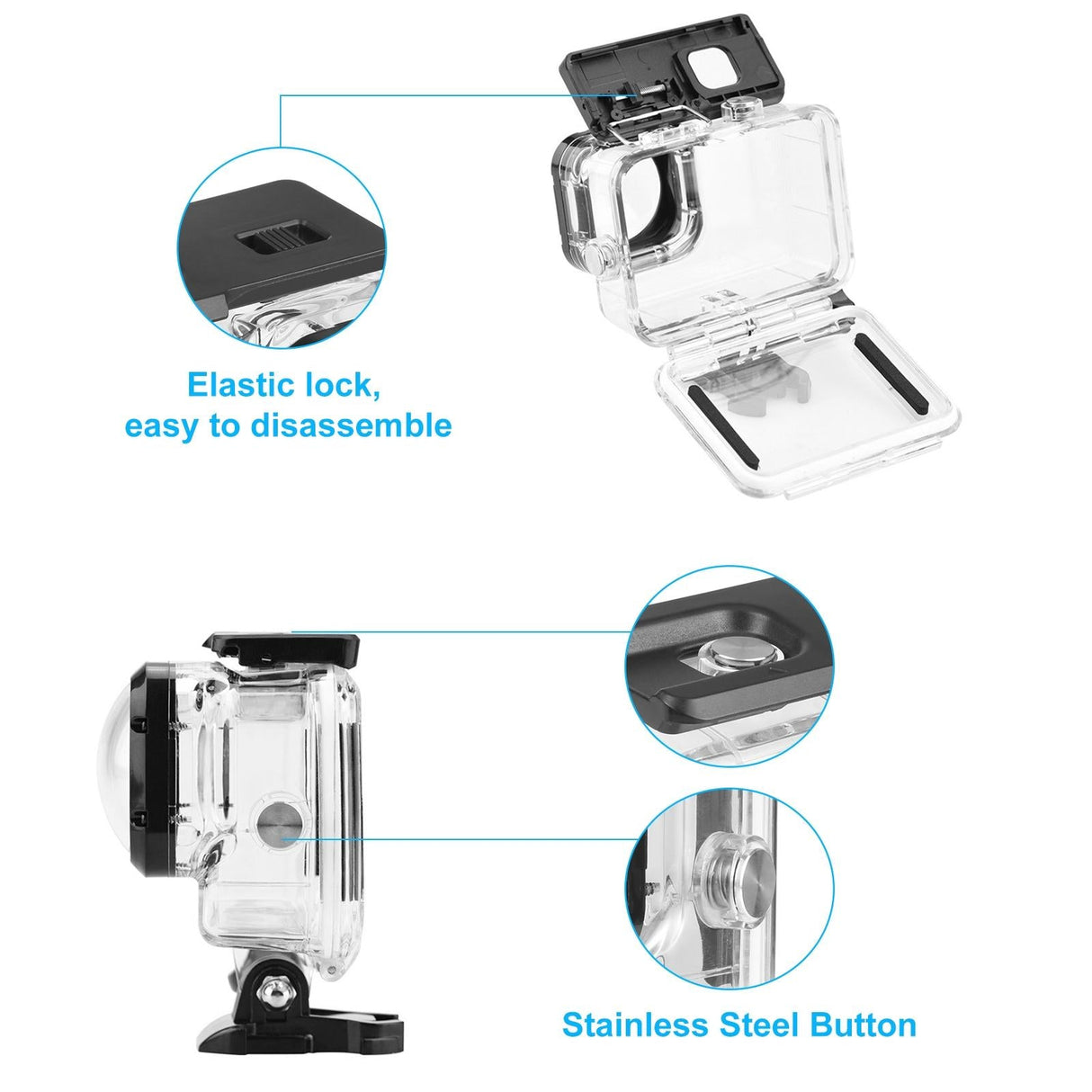 Waterproof Housing Case for Gopro Hero12 with Mount and Screw