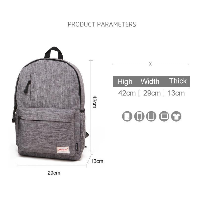 Multi-function Canvas Laptop Backpack - Fits 15.6 Macbook Samsung Sony Dell Alienware Chuwi Asus Hp - 42x29x13cm - Baby Blue