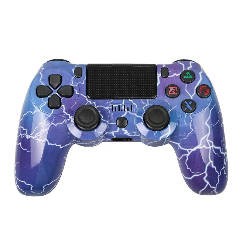 Wireless Bluetooth Game Controller for Ps4 with Dual Vibration and Light Strip - Green Eye Skull