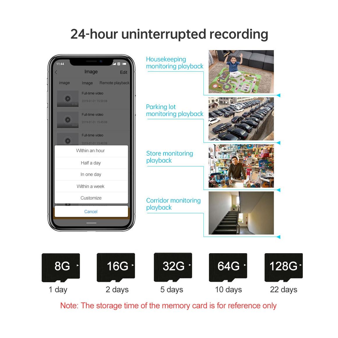 1296P Hd Ip Camera With 3.0Mp Two-Way Audio Motion & Humanoid Detection Full-Colour Night Vision Tf Card Support