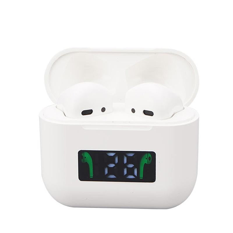 Wireless Bluetooth Earphones with Touch Display - White