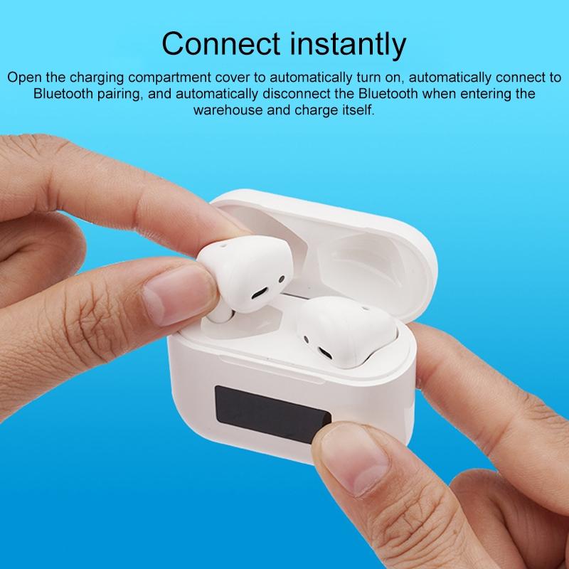 Wireless Bluetooth Earphones with Touch Display - White