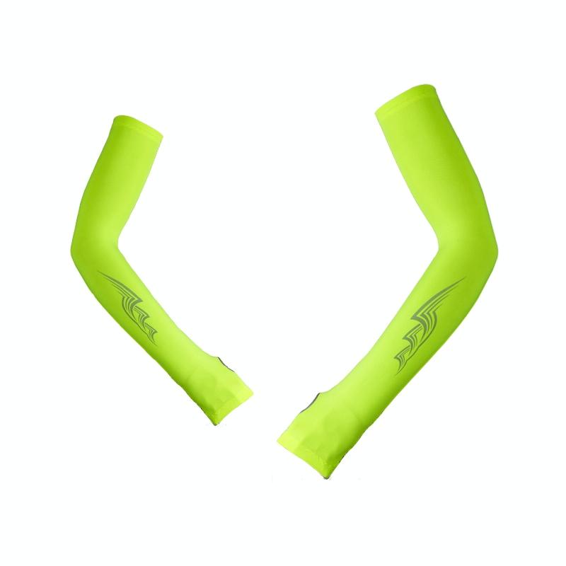Breathable Golf Sunscreen Sleeve - Fluorescent Green - White