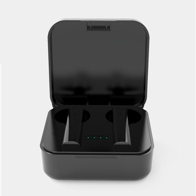 Wireless Dual Mic Noise-cancelling Earbuds with Charging Case - White