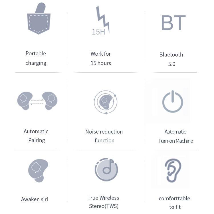 Wireless Sports Bluetooth Earphones - Binaural Stereo 5.0 - White