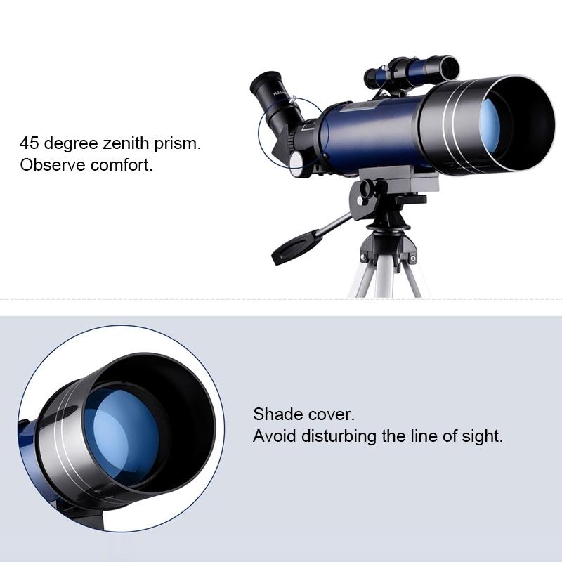 High Definition Astronomical Telescope with Tripod and Phone Clip - White