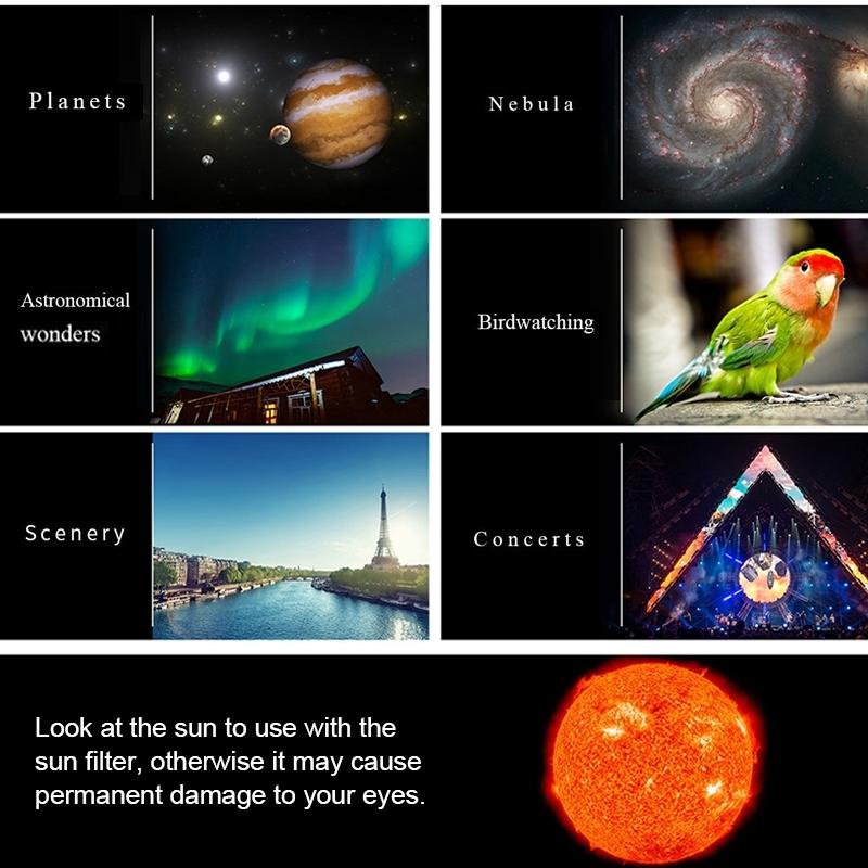 High Definition Astronomical Telescope with Tripod and Phone Clip - White