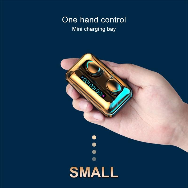 Three-screen Bluetooth Earphone with Noise Reduction and Hand Strap - White