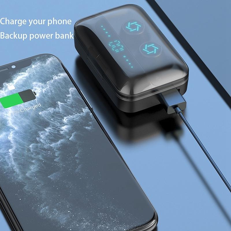 Wireless Bluetooth Earphones with Charging Box - White