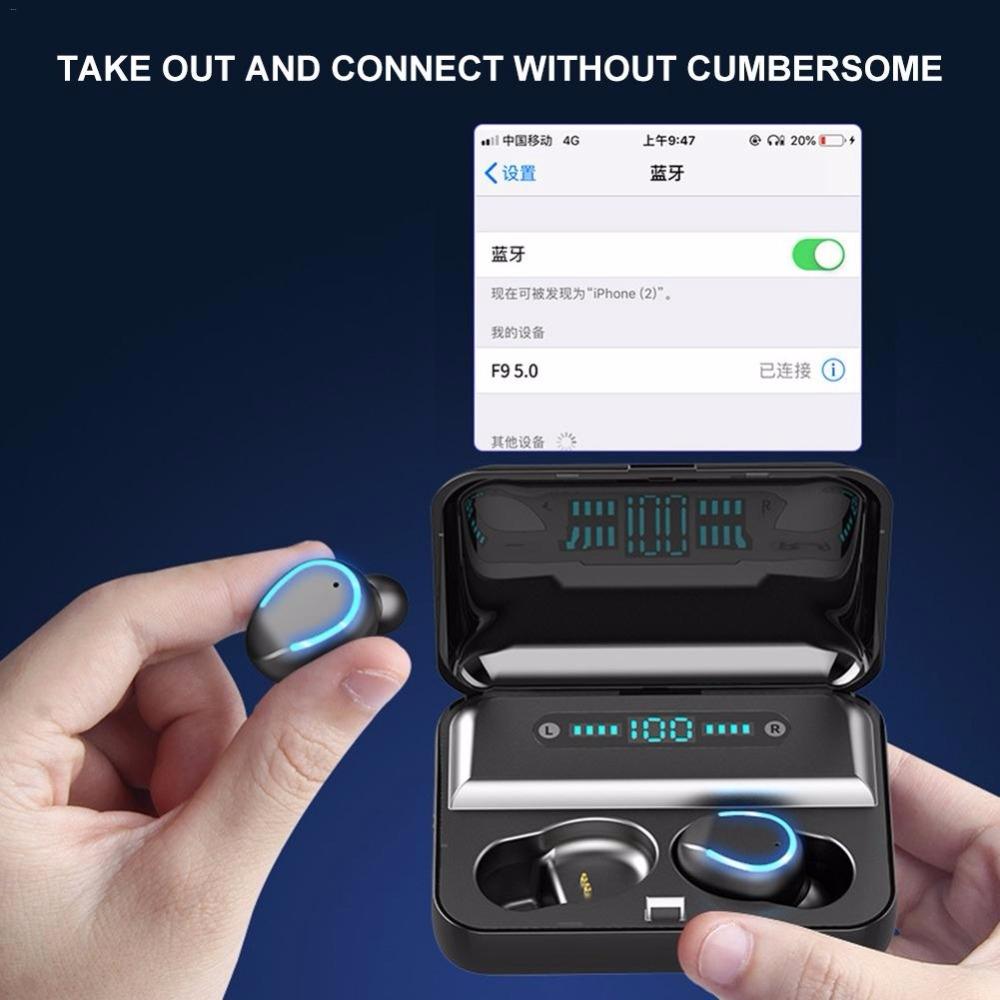 Intelligent Noise Cancelling Bluetooth Earphones with Touch Control and Charging Box - White