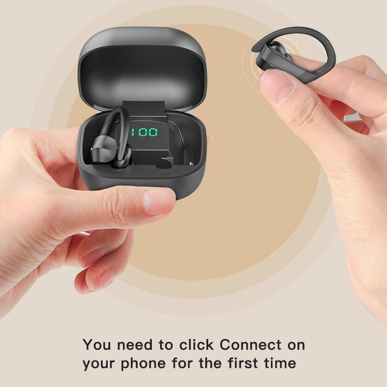 Wireless Bluetooth Earphones with Charging Box and Digital Display - 258 - White