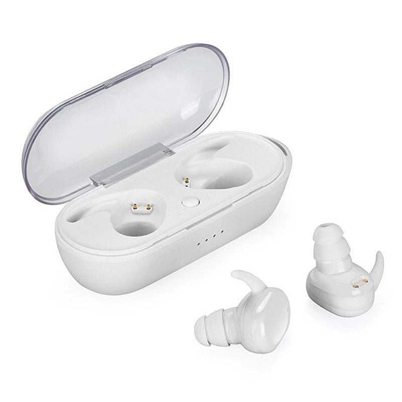 Waterproof Touch Wireless Bluetooth Earphones + Charging Box - White