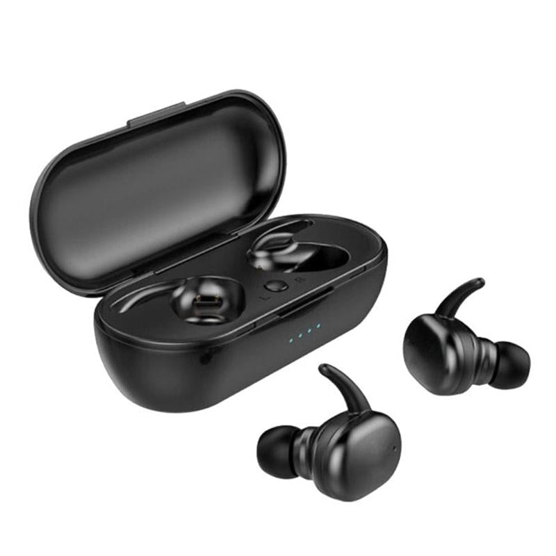 Waterproof Touch Wireless Bluetooth Earphones + Charging Box - White