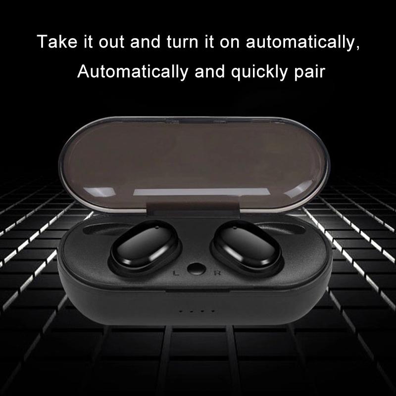 Waterproof Touch Wireless Bluetooth Earphones + Charging Box - White