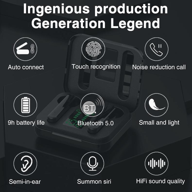 Wireless Bluetooth Earphones with Charging Box & Led Display