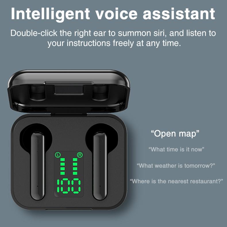 Wireless Bluetooth Earphones with Charging Box & Led Display