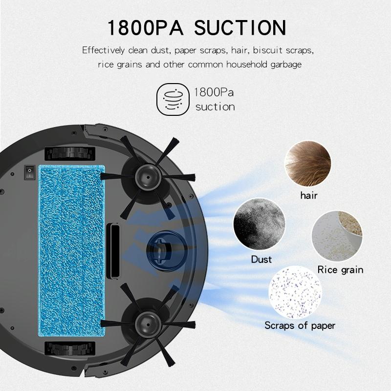 Smart Path-charging Sweeping Robot for Household - White