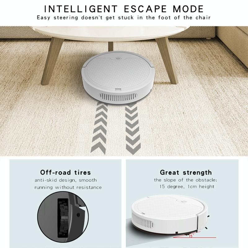 Smart Path-charging Sweeping Robot for Household - White