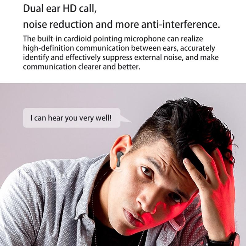 Touch Bluetooth Earphones with Noise Cancellation and Charging Box - White