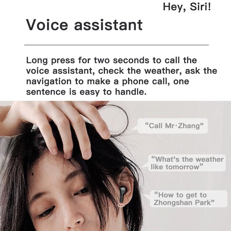 Touch Bluetooth Earphones with Noise Cancellation and Charging Box - White