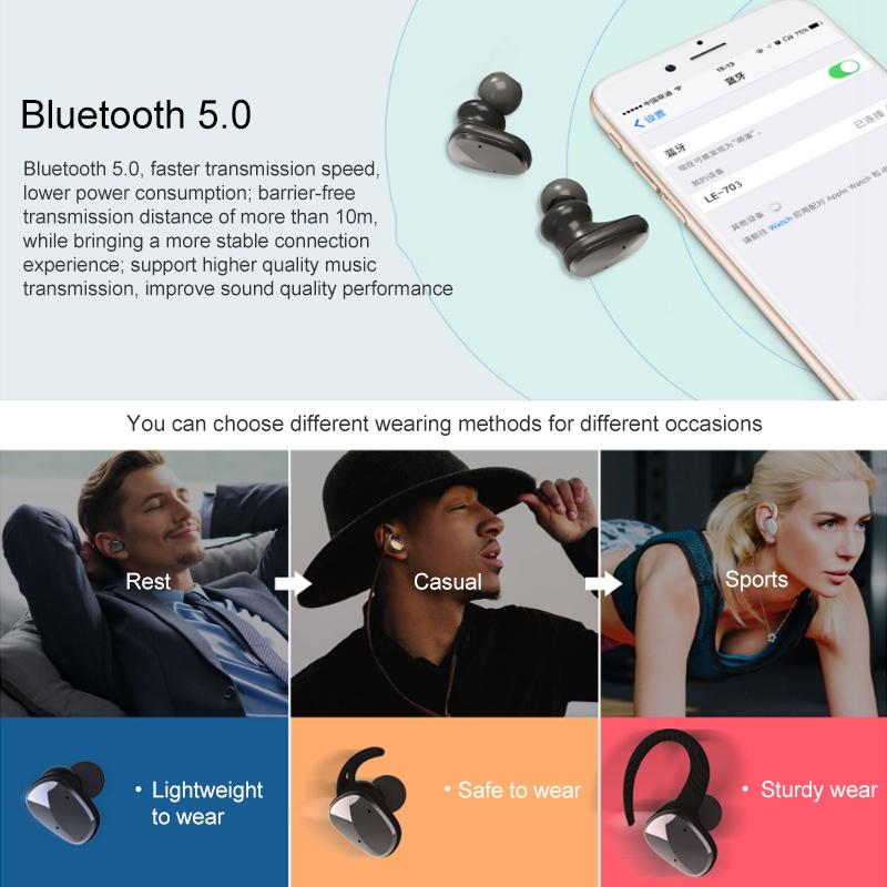 Waterproof True Wireless Bluetooth Earphones - Sports 5.0 - White
