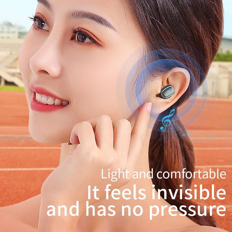 True Wireless Bluetooth Earphones with Digital Display and Charging Box - White