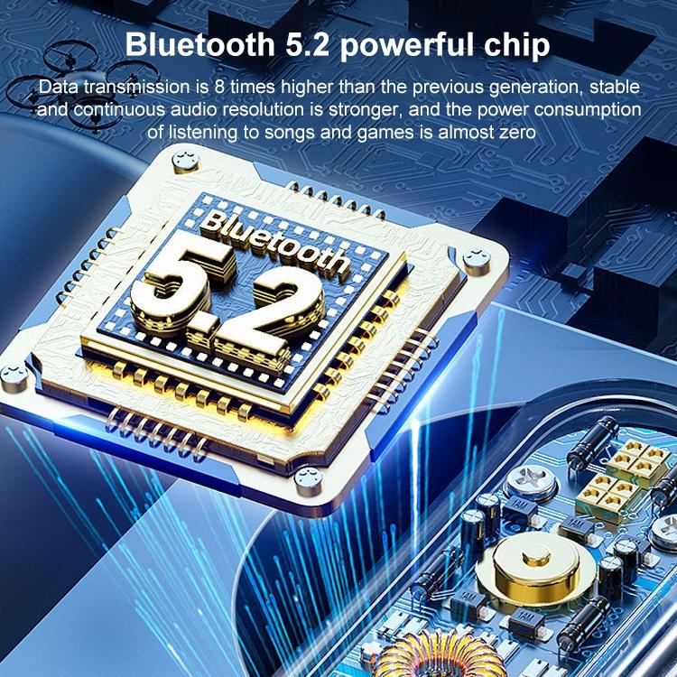 Wireless Bluetooth Earphones with Charging Case - V9 Mirror Noodle - White