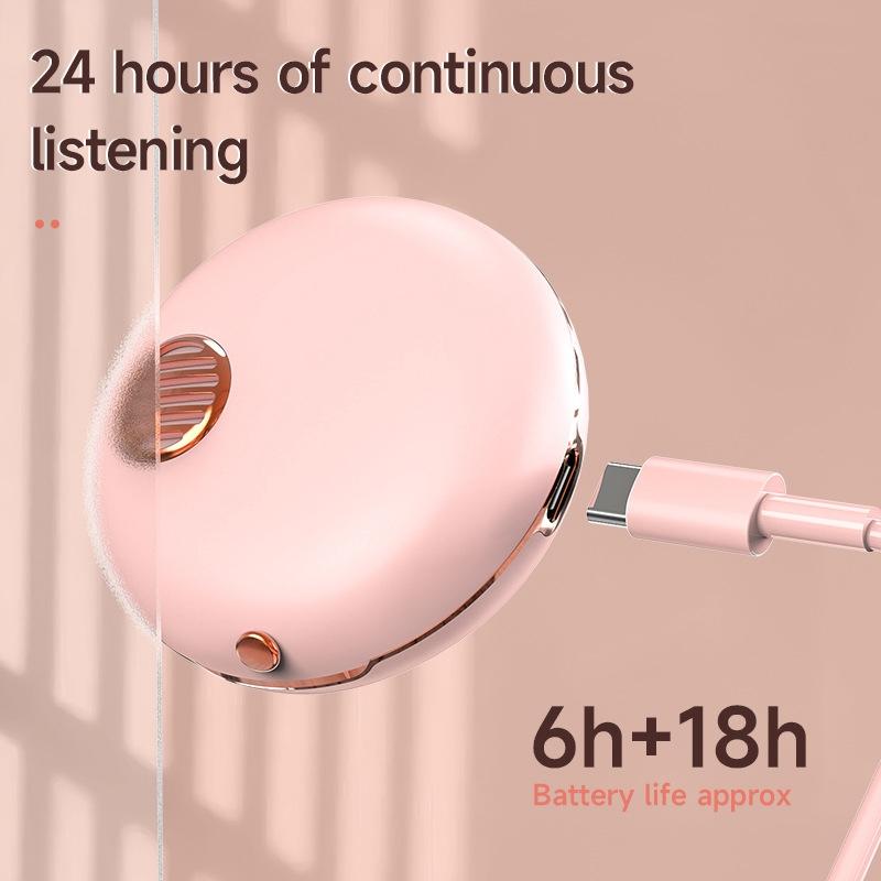 Wireless Hifi Stereo Earphones with Charging Case and Make-up Mirror - White