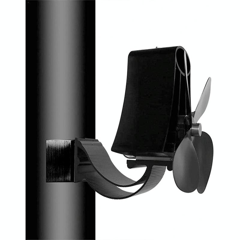 4-blade Heat Powered Fireplace Stove Fan - Aluminum - White