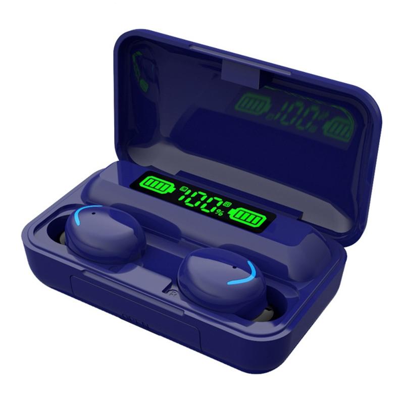 Macaron Bluetooth Earphones with Led Display and Noise Reduction - Yellow