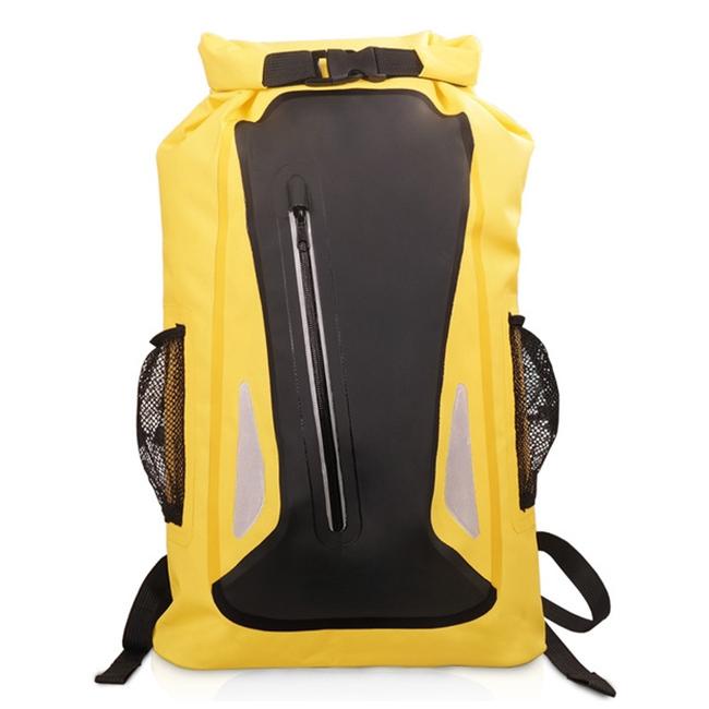 25L Outdoor Waterproof Dual Shoulder Strap Dry Bag Pvc Barrel Design - Yellow