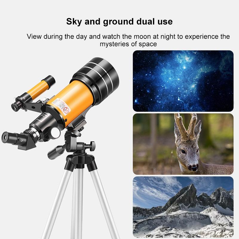 Stargazing Telescope for High-definition Astronomical Viewing - Black / Yellow