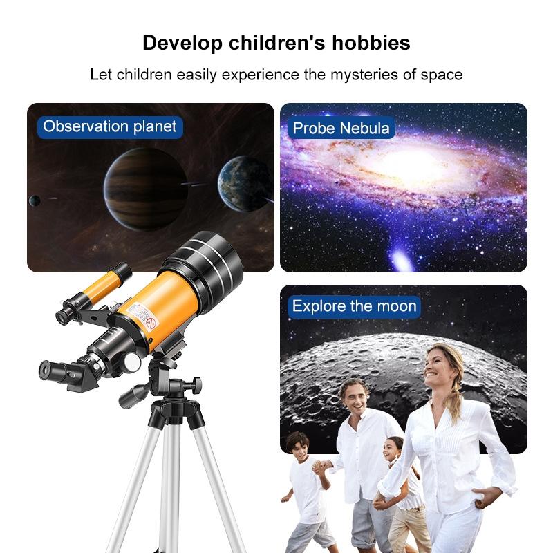 Stargazing Telescope for High-definition Astronomical Viewing - Black / Yellow