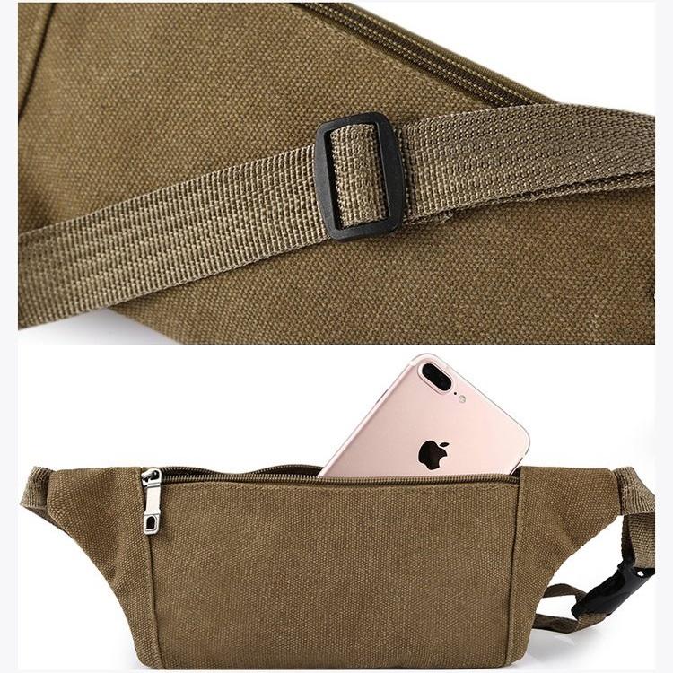 Versatile Canvas Shoulder Bag - Brown