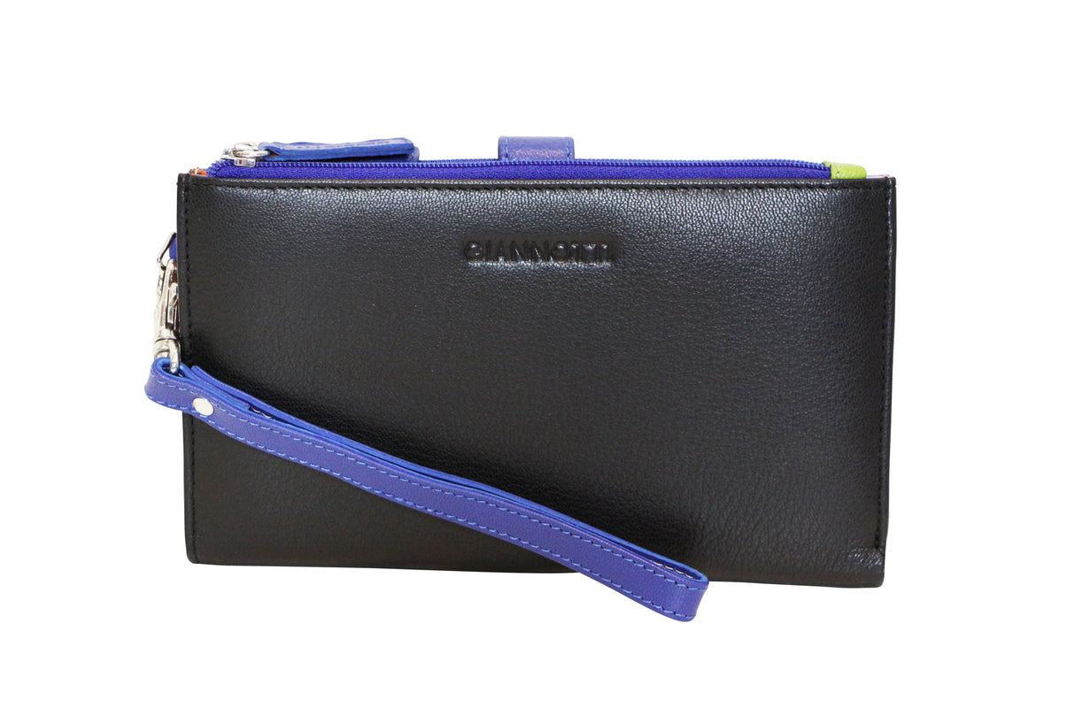 Giannotti Womens Rainbow Wrist Wallet Ladies Wristlet Cardholder Purse - Blue